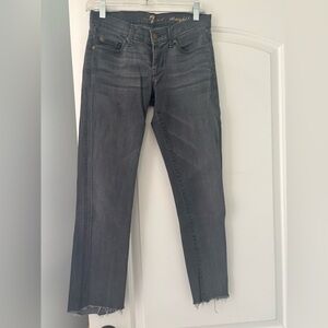 7 For All Mankind Charcoal Straight Leg Jeans, SZ 26